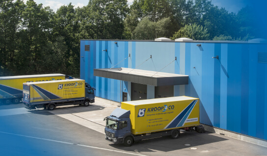 Lagerung LKWs Außenansicht vor Eco Hub