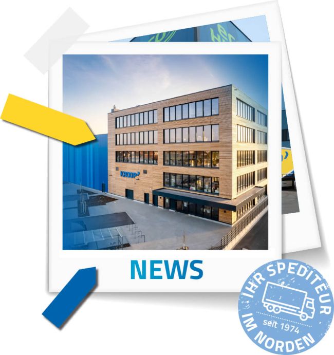 Polaroid "News" mit Bild von EcoHub Verwaltungsgebäude