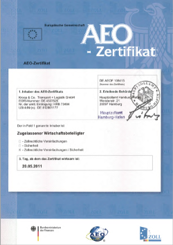 AEO Certificate Kroop